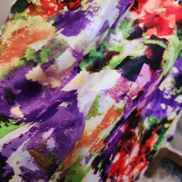 WardorbeA Multi Color Faux Wrap Dress With Belt - Picture 9 of 14